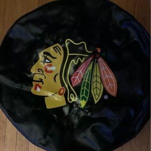 Chicago Blackhawks Black Tire Cover New!